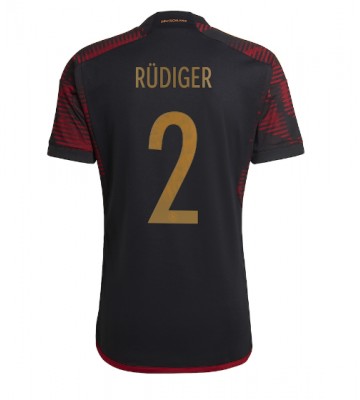 Niemcy Antonio Rudiger #2 Koszulka Wyjazdowych MŚ 2022 Krótki Rękaw